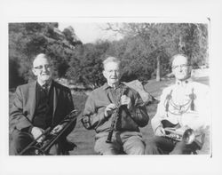 Three musicians, Mariposa, California, 1964