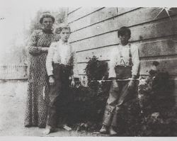 Elizabeth Ann (Rader) Barnes and two unidentified boys