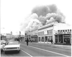 Fire at Sanderson Ford at 13 Petaluma Boulevard South