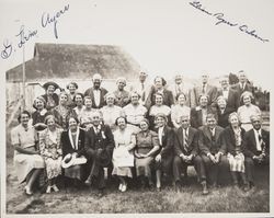 Large unidentified group of older men and women, Sonoma County, California, about 1940