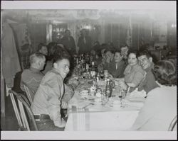 Installation of Redwood Rangers newly elected officers at Gori's Tavern on Main Street, Guerneville, California, 1949