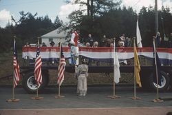 Reviewing stand at Occidental, California's U.S. Bicentennial celebration, May 1975