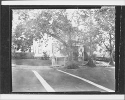 Ed Mannion in front of his home at 1 Keller St, Petaluma, California, 1977