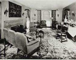 Living room at the Tomasini home, 625 D Street, Petaluma, California, about 1930