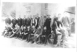 Unidentified group of Petaluma, California men, about 1890