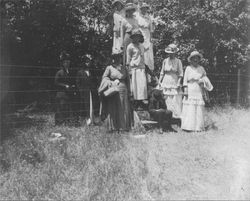 Group of partially identified women and children pose for a photograph, about 1923