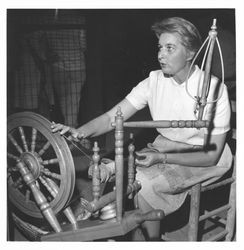 D. Ann Richards spinning at the Old Adobe Fiesta, Petaluma, California, 1964