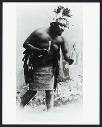 Pomo Indian dancer in native dress
