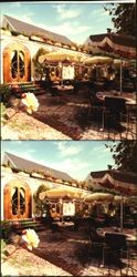 Patio dining at Au Relais, Sonoma, California, 1981