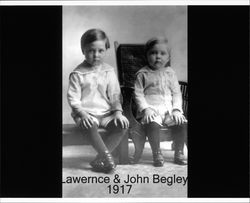 Lawrence and John Begley in Mendocino County, California, 1917