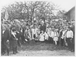 Luther Burbank planting memorial trees at Santa Rosa, Cal. Arbor Day, March 31, 1921