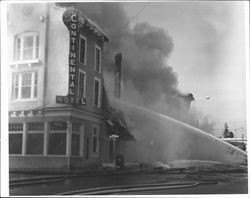 Continental Hotel fire, Petaluma, California on May 5, 1968