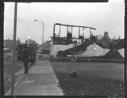 Aftermath of the Friedman Hardware Store fire, Petaluma, California, January 2, 1978