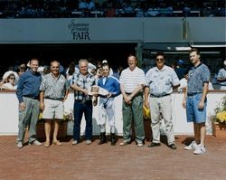 Russell Baze accepts award at the Sonoma County Fair Racetrack, Santa Rosa, California