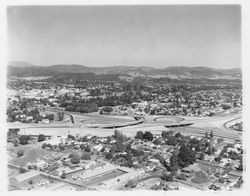 Highway 101 and Highway 12 interchange, Santa Rosa, California, 1964