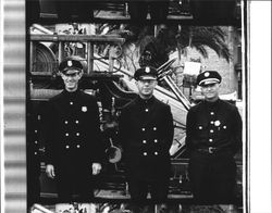 Three members of the Petaluma Fire Department, Petaluma, California, about 1939