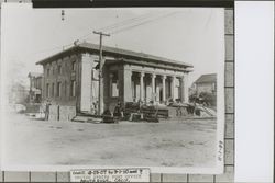 Looking northwest on Fifth Street at the Post Office nearing completion, Santa Rosa, California, 1909