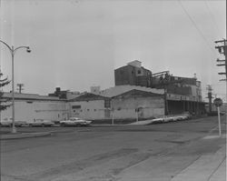 View looking down B Street toward the river from Main Street, Petaluma, California, 1963