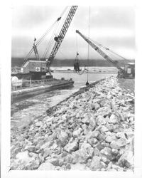 Building a breakwater at Bodega Bay