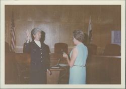 Helen Putnam being sworn in as Petaluma, California's Mayor, , June 29, 1973