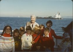 Helen Putnam with children on San Francisco Bay, San Francisco, California, 1980