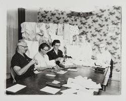 Salvation Army ladies doing needlework, Santa Rosa, California, 1961