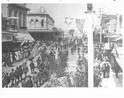 Swiss-American Day Parade, Petaluma, California, about 1900