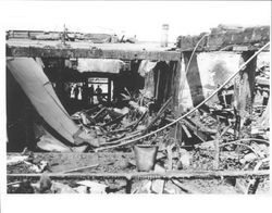 Aftermath of June 21, 1942 fire at Rex Hardware when it was at 5 Main Street, Petaluma, California