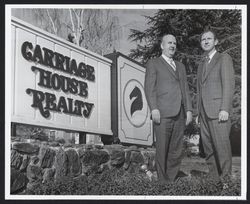 Stanley F. de Stwolinski in front of Carriage House Realty, Sebastopol