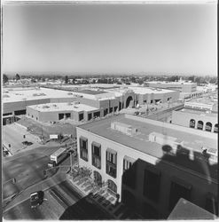 View of Santa Rosa Plaza under construction from the roof of the AT&T Building, 520 Third Street, Santa Rosa, California, 1981