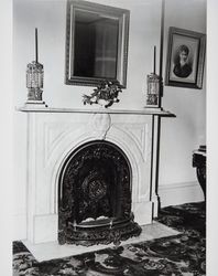 Interior of the Levi Slusser residence, Russian River Township, California, 1890s