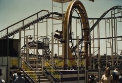 Loop the loop roller coaster at the Sonoma County Fair carnival, Santa Rosa, California