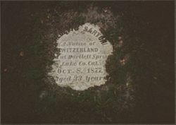 Tombstone of Benedetto Sartori, Cypress Hill Cemetery, Petaluma, California, April 1990