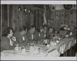 Installation of Redwood Rangers newly elected officers at Gori's Tavern on Main Street, Guerneville, California, 1949