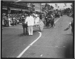 Horse drawn float in the Rose Parade