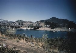 View of Healdsburg Memorial Beach from south bank of Russian River