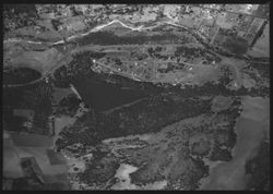 Aerial view of Lake Ralphine and creek