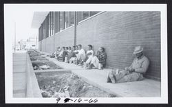 Lunch break during construction of Sonoma County Public Library, Santa Rosa