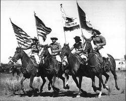 Color guard of the California Centaurs mounted junior drill team in 1947