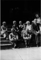 Comstock family on the porch of their home at 767 Mendocino Avenue, Santa Rosa in 1937