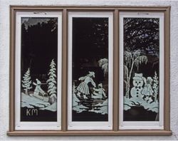 Window paintings by Kathy MacDonald, between 2002 and 2010