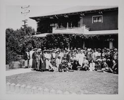 Luther Burbank and a large group of unidentified admirers