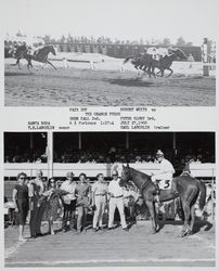 Photo finish and Winner's Circle for the Grange Purse at the Sonoma County Fair Racetrack, Santa Rosa, California