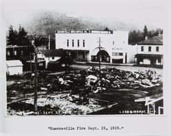 Downtown Guerneville after the fire on September 25, Guerneville, California, 1919