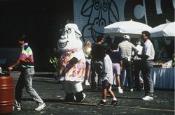 Clo the Cow at Clover Stornetta's open house at the Clover Stornetta plant, 91 Lakeville Street, Petaluma, California, September 28, 1991