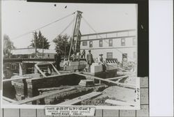 First pieces of Bedford Stone laid for the new Post Office, Santa Rosa, California, Jun. 1, 1909