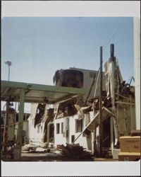 Aftermath of California Creamery fire, Baker Street and Western Avenue, Petaluma, California, August 20, 1975