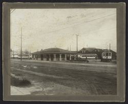 Petaluma and Santa Rosa Railroad depot, Sebastopol, California, about 1914