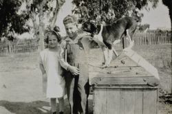 Dorothy and Russell Donogh at the Donogh ranch, 7055 Lakeville Highway, Petaluma, California, 1926