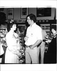 Jeff Rowles and the Dairy Princess at the 50th anniversary party at Sonoma Cheese Factory, Sonoma, California, 1981